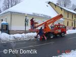 Úklid sněhu na Hukvaldech